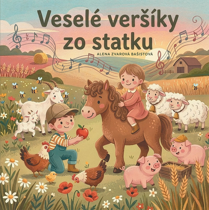 Obal knihy Veselé veršíky zo statku - detská pesnička