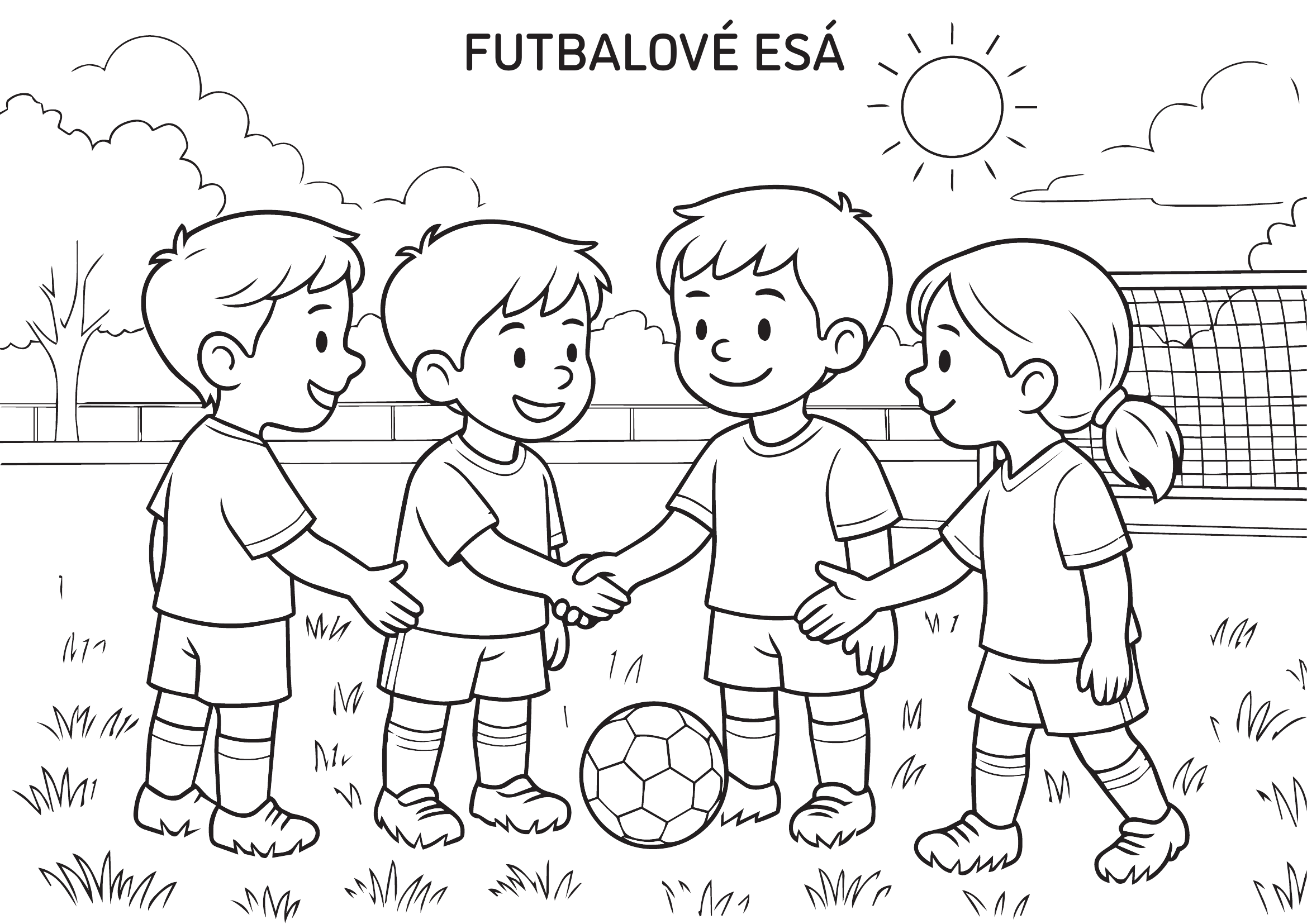Futbalové esá – omaľovánka na vyfarbenie online zadarmo, Obrázok 2